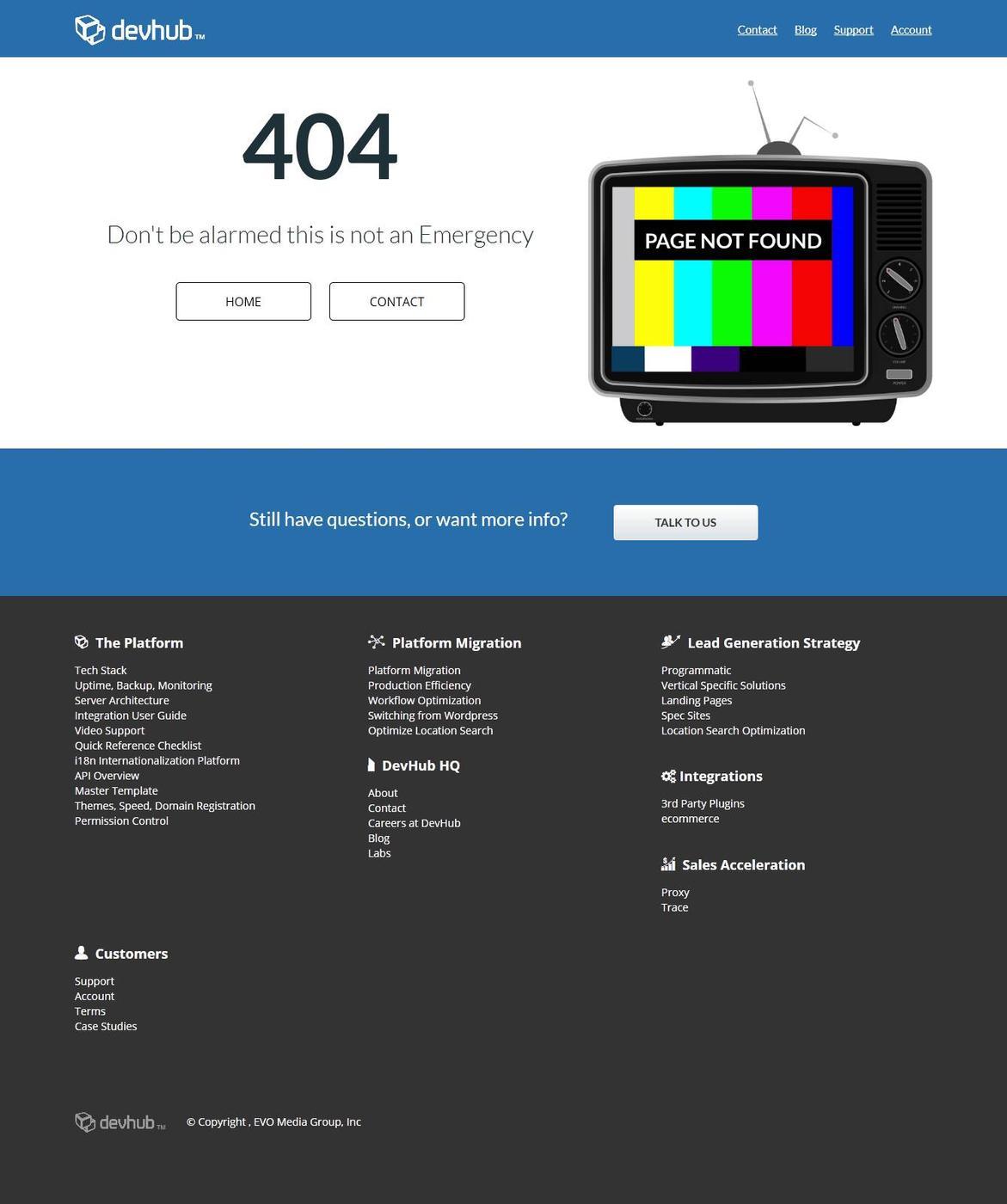 Marketing DevHub and our 404 Page